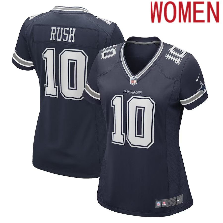 Women Dallas Cowboys 10 Cooper Rush Nike Navy Game Player NFL Jersey